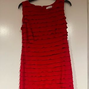 Calvin Klein red cocktail dress